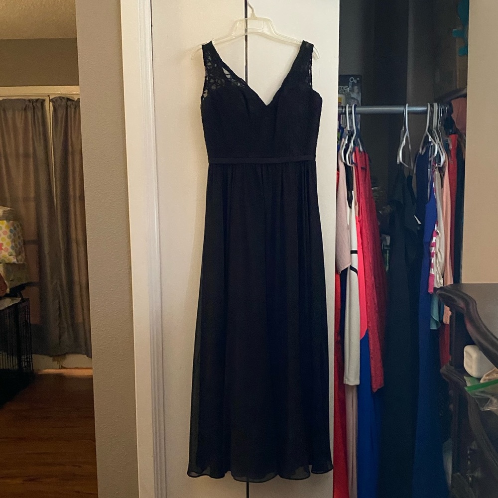 Black lace long dress